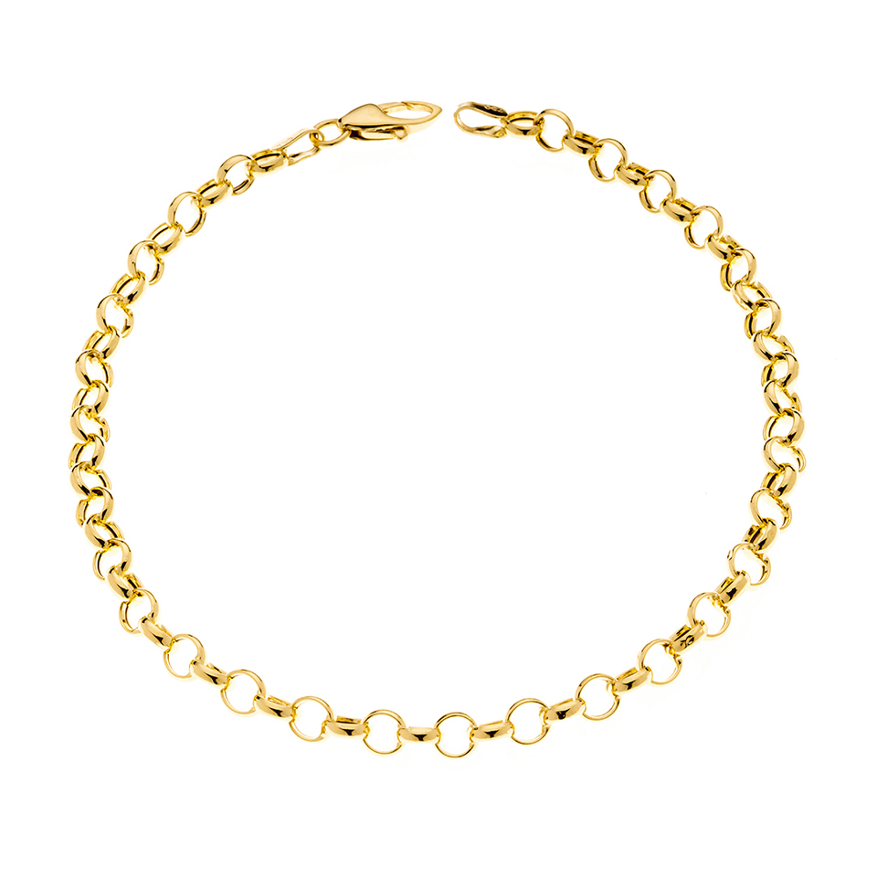 18K Gold Rolo Link Bracelet