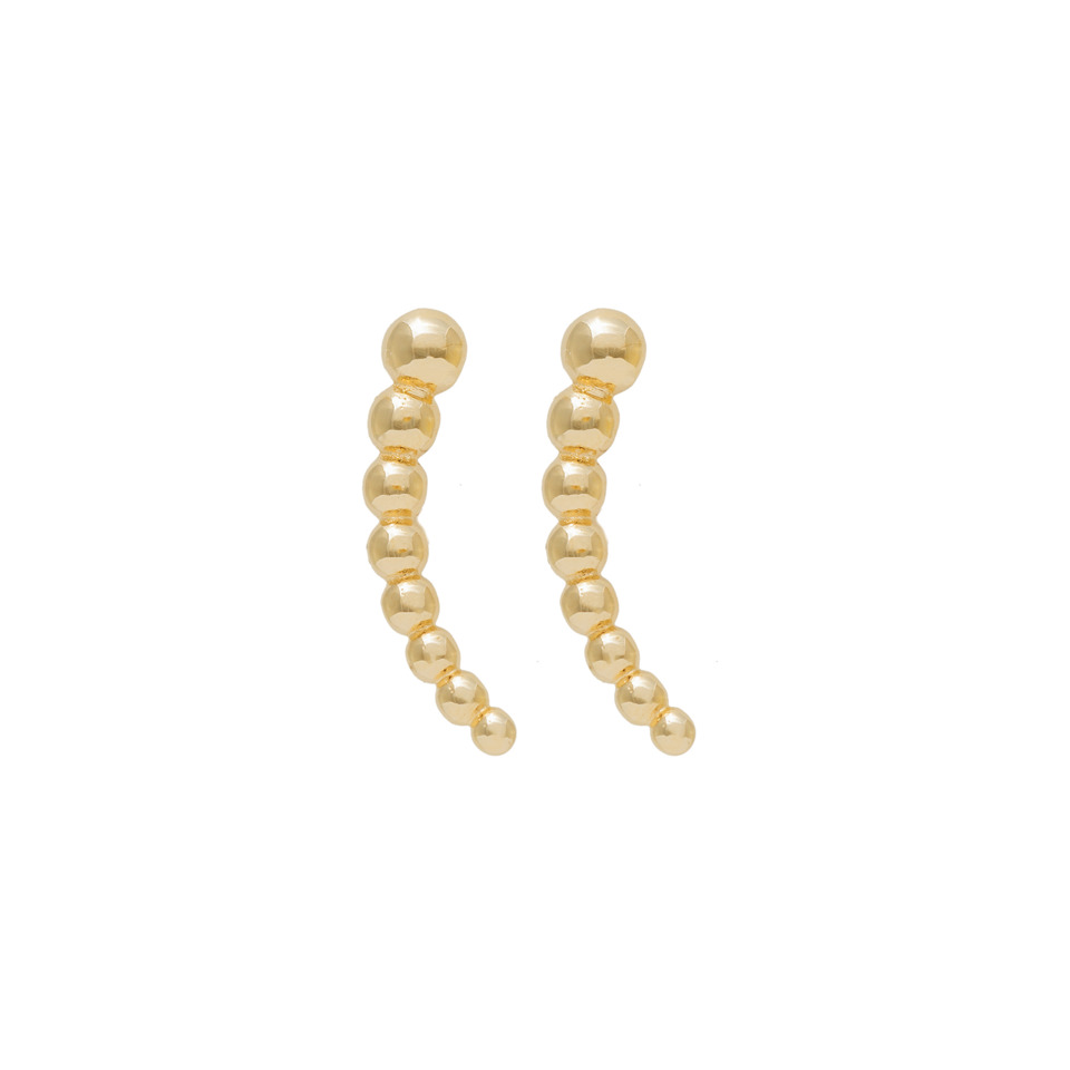 18K Yellow Gold Graduated Bead Drop Earrings
