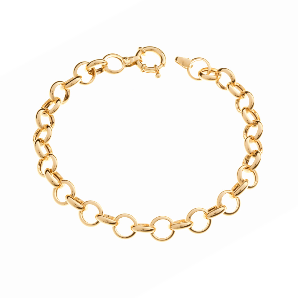 18K Gold Oval Link Bracelet