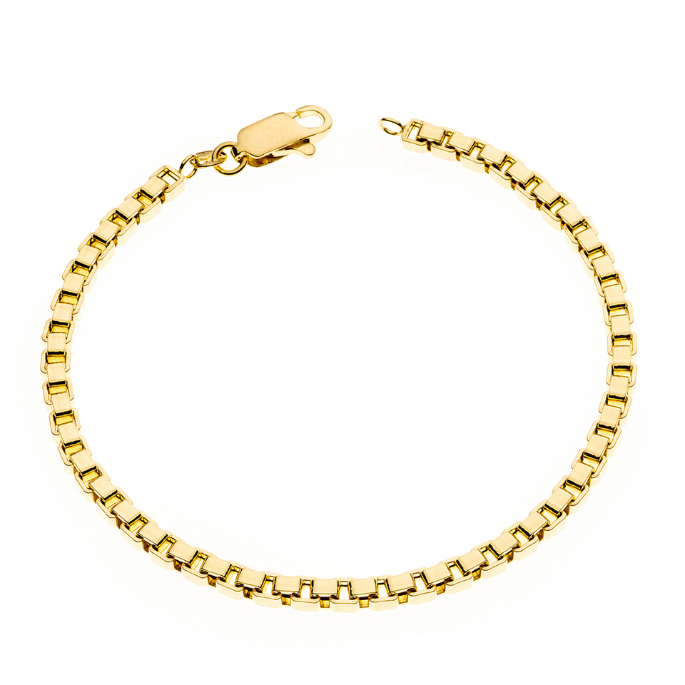 18K Gold Box Link Bracelet - Imagem 3