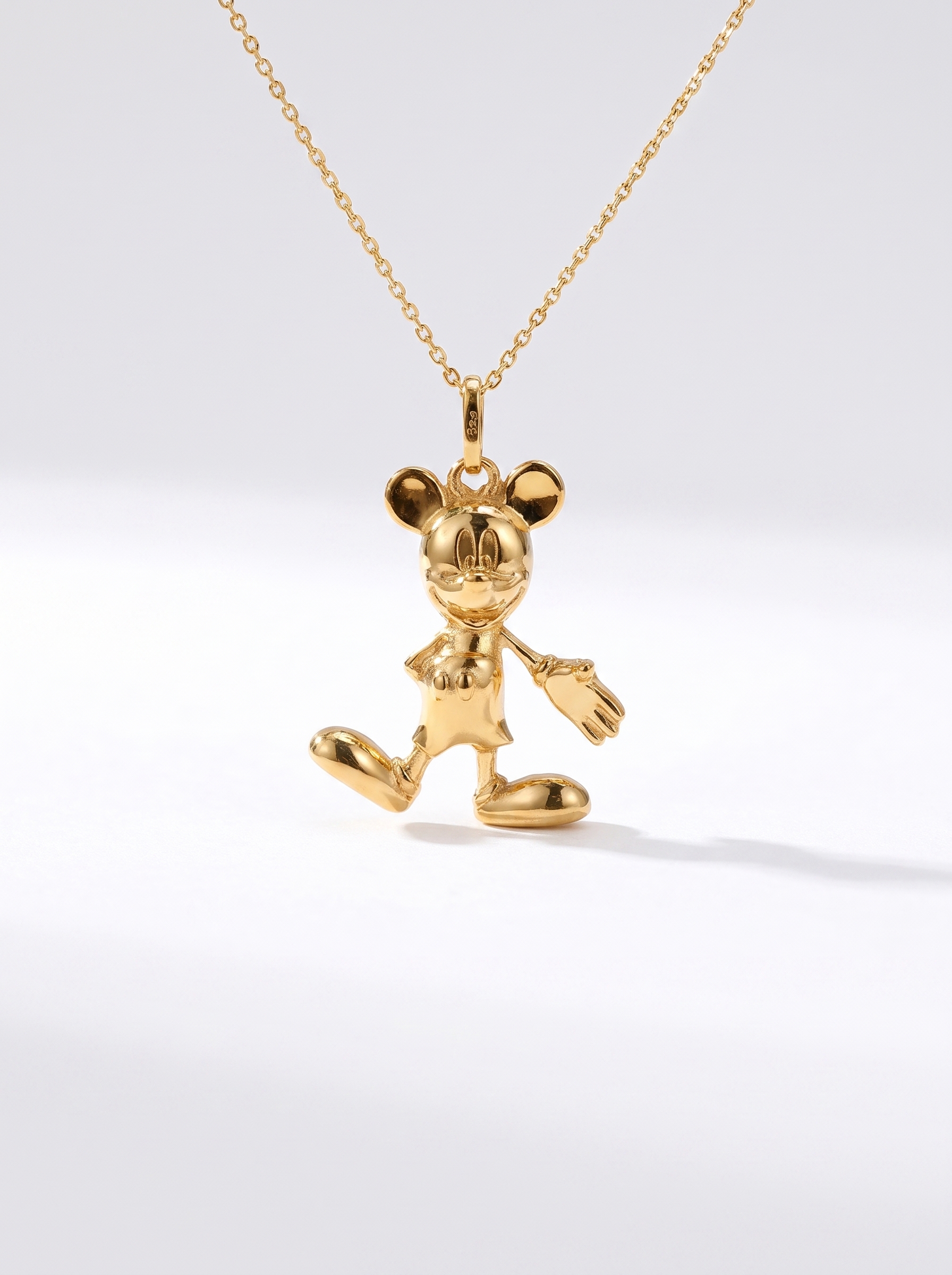 18K Gold Mickey Pendant with Optional 18K Gold Chain
